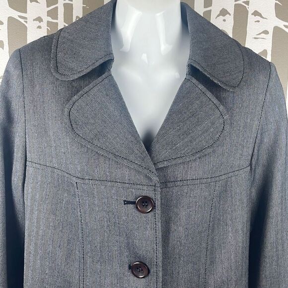 Pendleton 100% Virgin Wool Peacoat Blazer Herringbone Stripe 12 - Picture 9 of 16